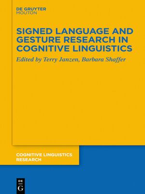cover image of Signed Language and Gesture Research in Cognitive Linguistics